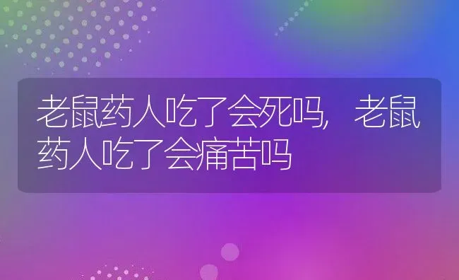 老鼠药人吃了会死吗,老鼠药人吃了会痛苦吗 | 养殖科普