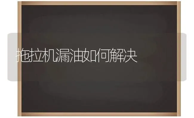 拖拉机漏油如何解决 | 养殖知识