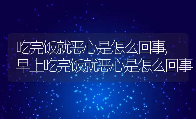 吃完饭就恶心是怎么回事,早上吃完饭就恶心是怎么回事 | 养殖学堂