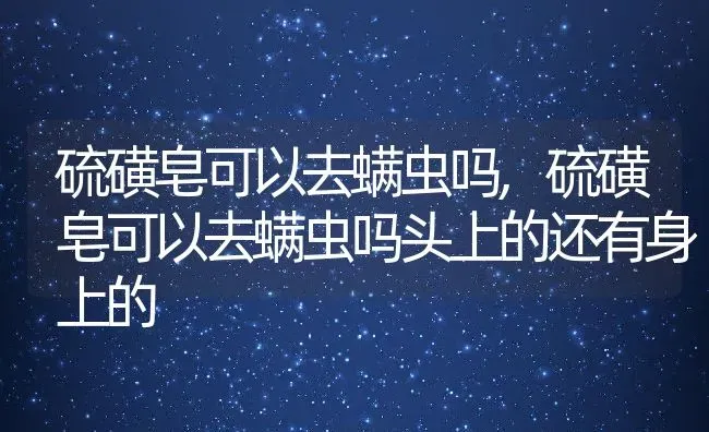 硫磺皂可以去螨虫吗,硫磺皂可以去螨虫吗头上的还有身上的 | 养殖资料