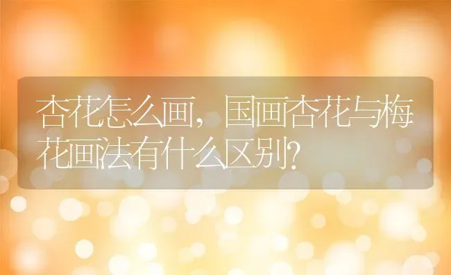 杏花怎么画,国画杏花与梅花画法有什么区别？ | 养殖学堂