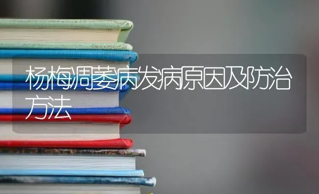 杨梅凋萎病发病原因及防治方法 | 养殖技术大全