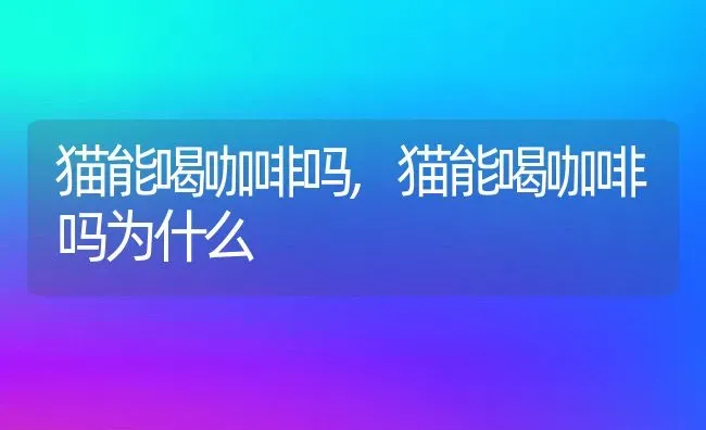 猫能喝咖啡吗,猫能喝咖啡吗为什么 | 养殖资料