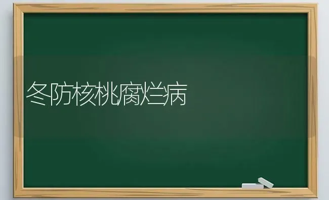 冬防核桃腐烂病 | 养殖技术大全