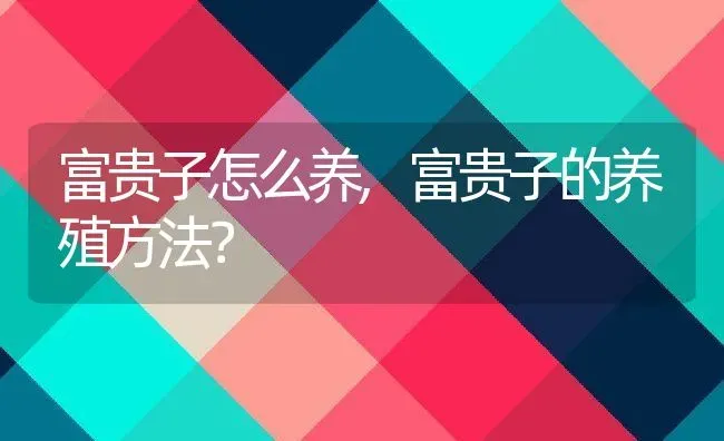 富贵子怎么养,富贵子的养殖方法？ | 养殖科普