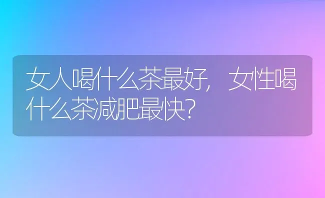 女人喝什么茶最好,女性喝什么茶减肥最快？ | 养殖学堂