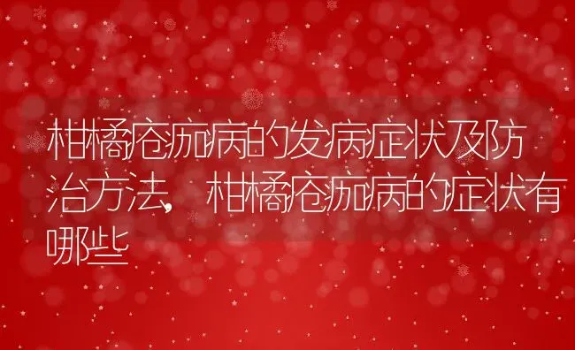 柑橘疮痂病的发病症状及防治方法,柑橘疮痂病的症状有哪些 | 养殖学堂