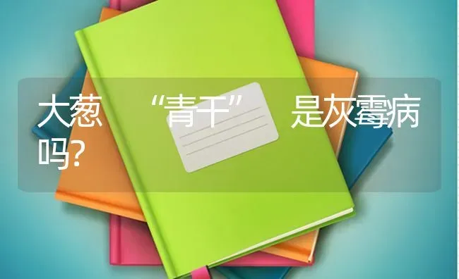大葱 “青干” 是灰霉病吗? | 养殖技术大全