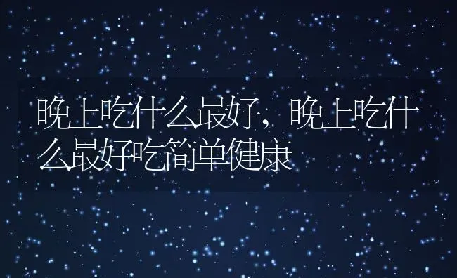 晚上吃什么最好,晚上吃什么最好吃简单健康 | 养殖科普