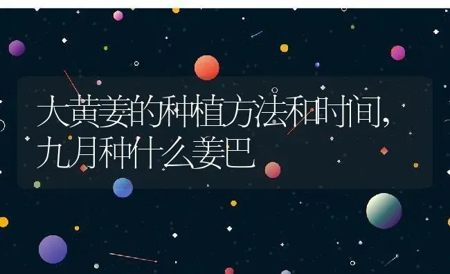 大黄姜的种植方法和时间,九月种什么姜巴 | 养殖学堂