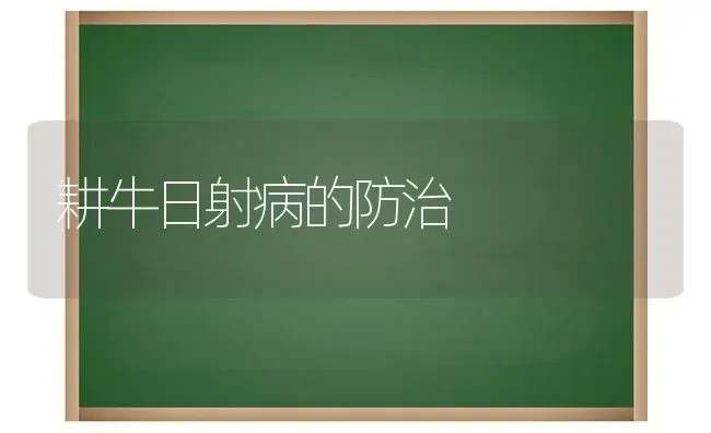 耕牛日射病的防治 | 养殖技术大全