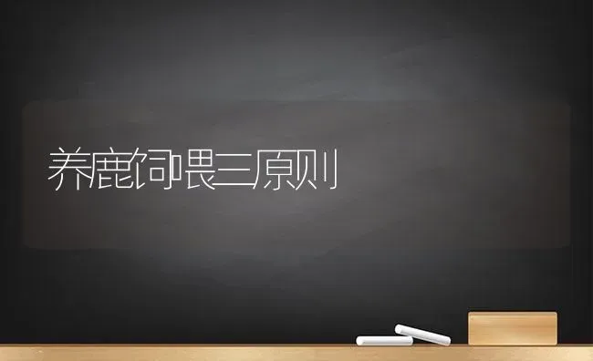 养鹿饲喂三原则 | 养殖知识