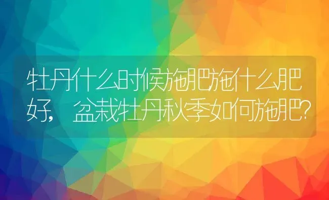 牡丹什么时候施肥施什么肥好,盆栽牡丹秋季如何施肥？ | 养殖学堂