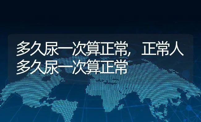 多久尿一次算正常,正常人多久尿一次算正常 | 养殖资料