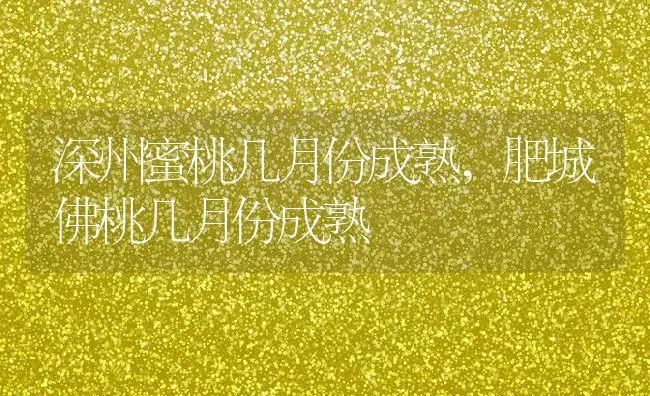 深州蜜桃几月份成熟,肥城佛桃几月份成熟 | 养殖学堂