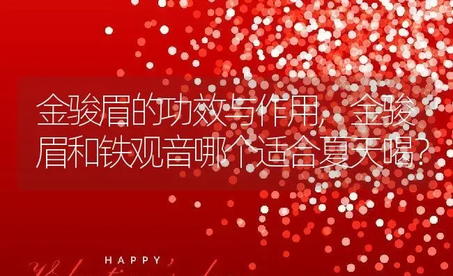 金骏眉的功效与作用,金骏眉和铁观音哪个适合夏天喝？ | 养殖科普