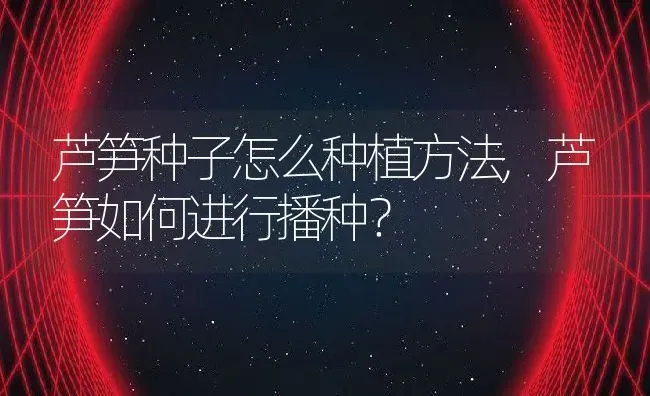 芦笋种子怎么种植方法,芦笋如何进行播种？ | 养殖科普