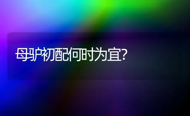 母驴初配何时为宜? | 养殖技术大全