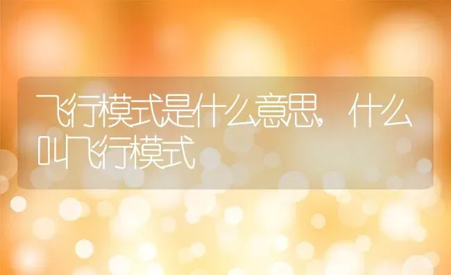 飞行模式是什么意思,什么叫飞行模式 | 养殖科普