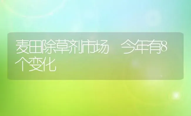 麦田除草剂市场 今年有8个变化 | 养殖技术大全