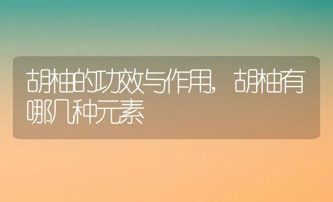 胡柚的功效与作用,胡柚有哪几种元素 | 养殖学堂