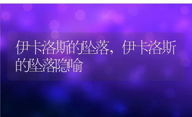伊卡洛斯的坠落,伊卡洛斯的坠落隐喻 | 养殖科普