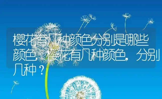 樱花有几种颜色分别是哪些颜色,樱花有几种颜色，分别几种？ | 养殖科普