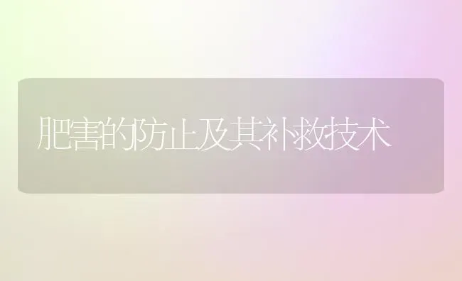 肥害的防止及其补救技术 | 养殖知识