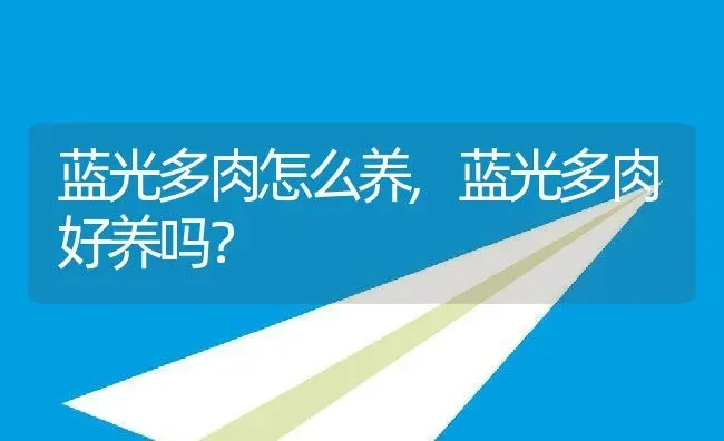 蓝光多肉怎么养,蓝光多肉好养吗？ | 养殖科普