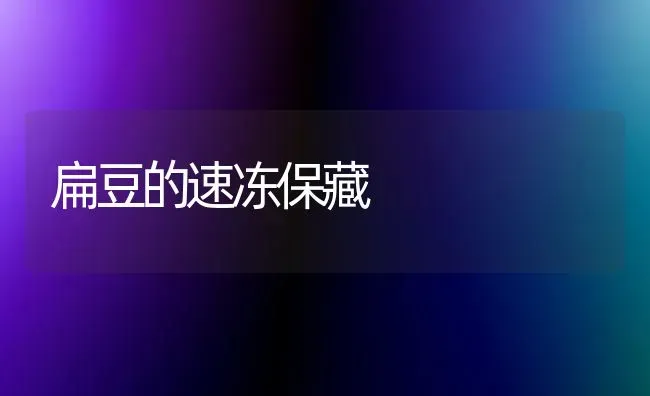 扁豆的速冻保藏 | 养殖知识