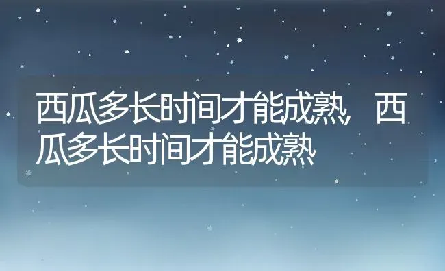 西瓜多长时间才能成熟,西瓜多长时间才能成熟 | 养殖科普