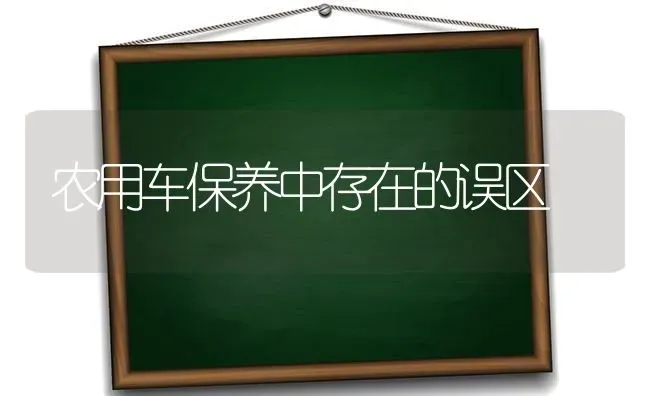 农用车保养中存在的误区 | 养殖技术大全