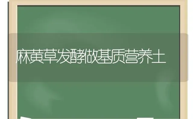 麻黄草发酵做基质营养土 | 养殖知识