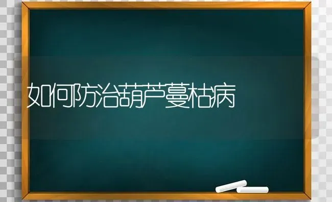 如何防治葫芦蔓枯病 | 养殖技术大全