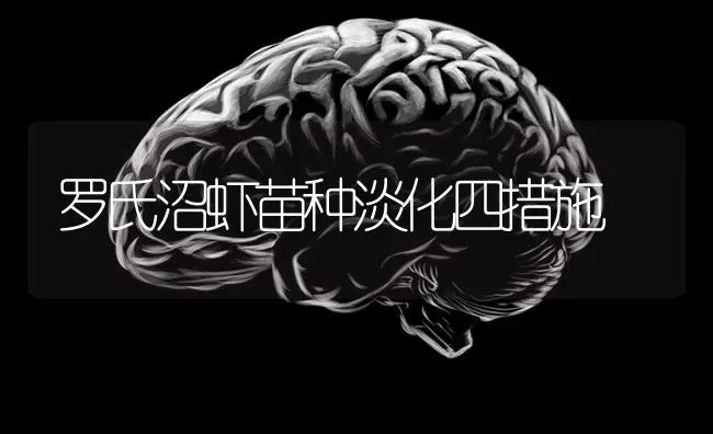 罗氏沼虾苗种淡化四措施 | 养殖技术大全