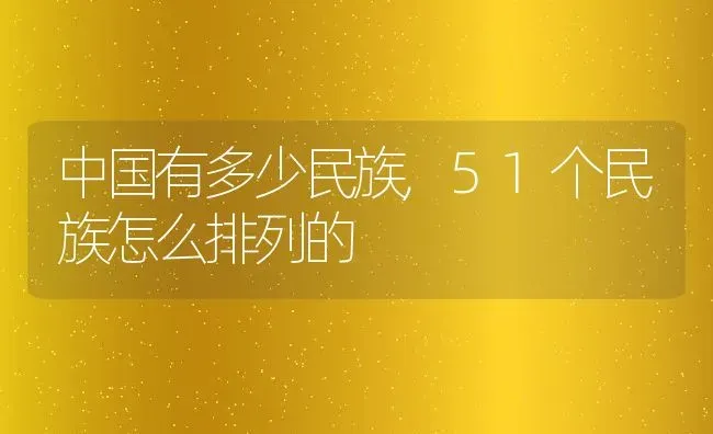 中国有多少民族,51个民族怎么排列的 | 养殖科普