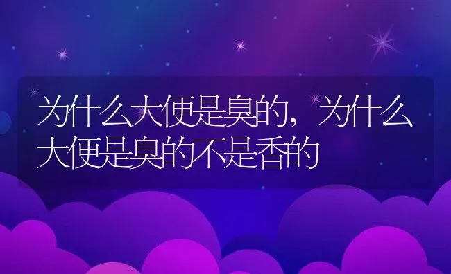 为什么大便是臭的,为什么大便是臭的不是香的 | 养殖科普