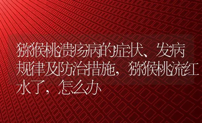 猕猴桃溃疡病的症状、发病规律及防治措施,猕猴桃流红水了，怎么办 | 养殖学堂