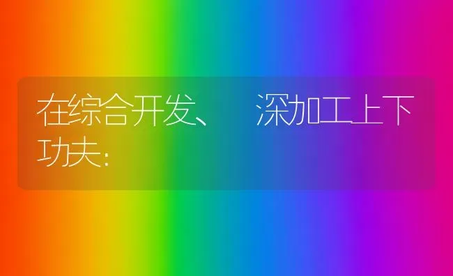 在综合开发、 深加工上下功夫： | 养殖技术大全