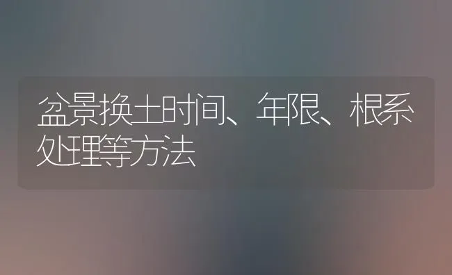 盆景换土时间、年限、根系处理等方法 | 养殖知识