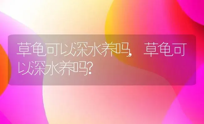 草龟可以深水养吗,草龟可以深水养吗? | 养殖学堂