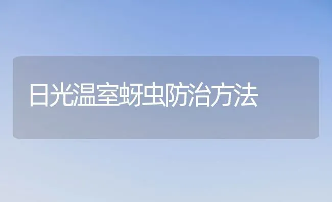 日光温室蚜虫防治方法 | 养殖技术大全