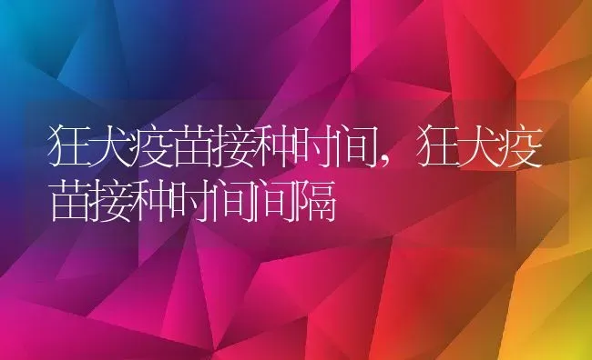 狂犬疫苗接种时间,狂犬疫苗接种时间间隔 | 养殖资料