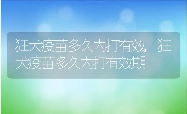 狂犬疫苗多久内打有效,狂犬疫苗多久内打有效期 | 养殖资料