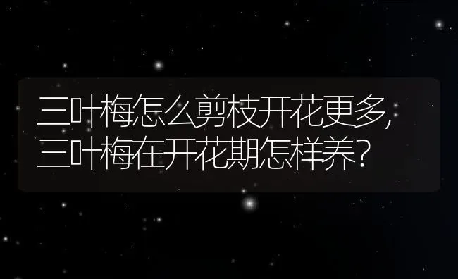 三叶梅怎么剪枝开花更多,三叶梅在开花期怎样养？ | 养殖学堂