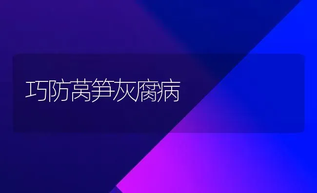 巧防莴笋灰腐病 | 养殖技术大全