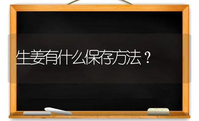 生姜有什么保存方法? | 养殖技术大全