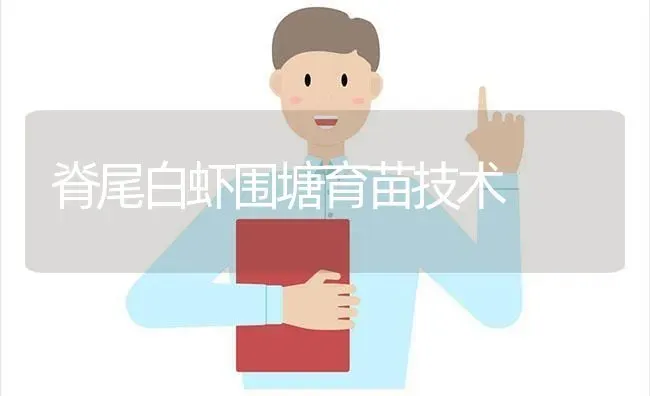 脊尾白虾围塘育苗技术 | 养殖技术大全