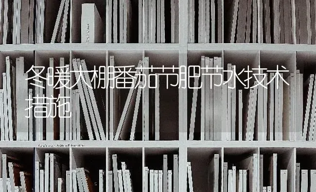 冬暖大棚番茄节肥节水技术措施 | 养殖知识