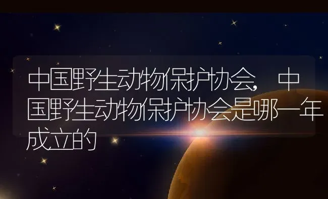 中国野生动物保护协会,中国野生动物保护协会是哪一年成立的 | 养殖科普